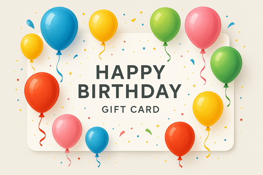 birthday gift card with ballons