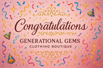 Generational Gems Congratulations pink colorful festive gift card