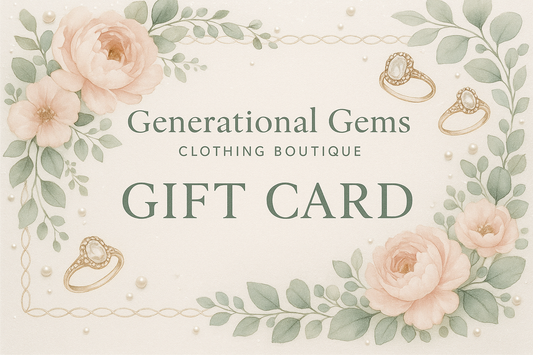  Generational Gems Elegant gift card design (soft colors, florals, rings, or romantic elements)